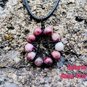 Pink Tourmaline Star/Pentacle Pendant